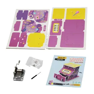 Baohe กล่องดนตรีแบบทำมือชุดกระดาษแข็งรูปการ์ตูนเด็กนักเรียนระดับประถมเทคโนโลยีวิทยาศาสตร์ระดับหัตถกรรมวิทยาศาสตร์ขนาดเล็ก - Product Image 4