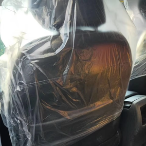 Housses de siège en <span class=keywords><strong>plastique</strong></span> transparent jetables de haute qualité Housse de <span class=keywords><strong>volant</strong></span> de voiture Housse de frein à main de siège avec pliable étanche - Product Image 5