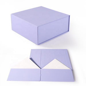 Caja de regalo plegable púrpura de alta calidad, Interior dorado, ventaja UV, papel Kraft de Vietnam, lámina de cartón, materiales reciclados en relieve - Product Image 6