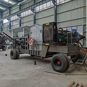 Concasseur mobile diesel pour pierres, minerais et béton, capacité 30-150 T/h, modèle 1000, concasseur à marteaux de type boîte, prix usine - Product Image 3