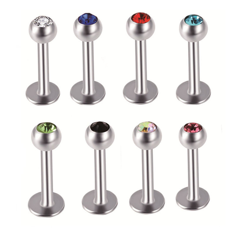 ZS 10-38 Pz/lotto In Acciaio Inox Cristallo Labret Piercing Set