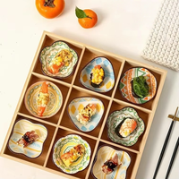 Plateau carré à neuf compartiments pour hot pot, plateau de service multi-compartiments en bois, design moderne et minimaliste, pour usage domestique et hôtelier