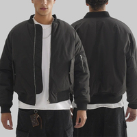 Blouson Bomber Court Homme Imperméable Style MA1 Oversize Uni Fonctionnel Multi-Zip Streetwear Logo Personnalisé Vente en Gros