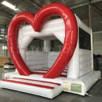 Château gonflable personnalisé en forme de cœur Castillo rose pour enfants et adultes en PVC certifié CE 3x3x2m imperméable pour