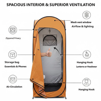 Tente de douche extérieure chauffée, toilettes mobiles de camping, cabine de douche extérieure portable sans construction requise, disponible en gros