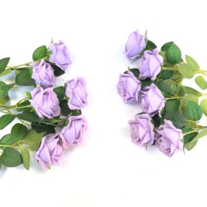 Bouquet <span class=keywords><strong>de</strong></span> roses artificielles faites à <span class=keywords><strong>la</strong></span> main Xinglan, 1 pièce, <span class=keywords><strong>couleur</strong></span> lilas violet, feuilles vertes, matériau polyester, moderne, pour <span class=keywords><strong>la</strong></span> remise des diplômes, Pâques - Product Image 4