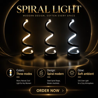 Lampe de table LED spirale contrastée noir et blanc