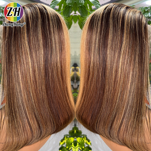 ไฮไลท์บ๊อบ P4/27 สีใสสำหรับวิกผมลูกไม้ 13x6 ผมแท้บราซิล วิกผมบ๊อบสั้น 1 ชิ้น ความหนาแน่น 150% 250% - Product Image 1