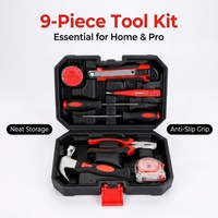 Kit d'outils portables pour la maison, 9 pièces, pour l'entretien général de la maison et les réparations rapides