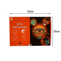 Kit de fabrication de lanternes en papier à gratter 3D Crâne de sucre, thème Jour des Morts mexicain, pour enfants, fête d'Halloween, jouet artisanal