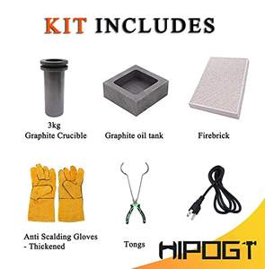 Four de Fusion Numérique Or 3 KG 1400 W Utilisé pour Fondre les Débris d'Argent, d'Or, de Cuivre et d'Aluminium pour l'Affiner et le Moulage - Product Image 6