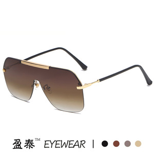 Eyewear <b>Oversized</b> Frameless <b>Sunglasses</b> UV400 PC Lens Unisex Street Style - Product Image 5