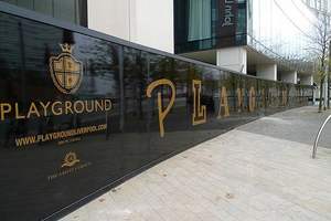 شكل كبير واجب كبير الطباعة الرقمية المحمولة الترويجية الإعلان سياج المنافسة راية - Product Image 4