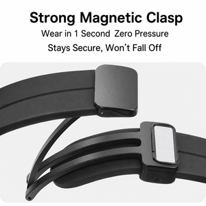 Bracelet en silicone à boucle magnétique pliable à libération rapide compatible avec <span class=keywords><strong>Huawei</strong></span> Watch GT 2 3 4 5 <span class=keywords><strong>6</strong></span> Pro Largeur 18 20 22 mm - Product Image 2