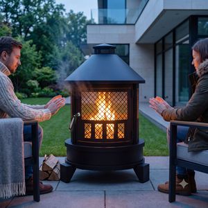 Outdoor Fire Pit Wood Burning Multifunctional Windproof Rustproof Garden Fireplace Patio Heating Barbecue Stove KY5995FP - Product Image 1