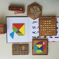 Balok Bangunan Kayu Edukatif Bentuk Tidak Beraturan Puzzle Tunggal Tic-tac-toe Mainan Bongkar Pasang Anak Usia 4-6 Tahun Unisex