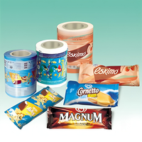 Personnalisation du logo Emballage de sucettes glacées en chocolat imprimé Sac en papier pour glace Sac en plastique Papier alimentaire en rouleau Papier pour sucettes glacées en rouleau BOPP