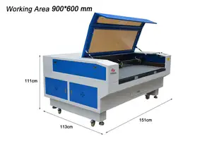 100W 90X60 Hout Acryl Leer Doek Cutter Graveur Machine CO2 Laser Graveermachine Lasersnijmachines