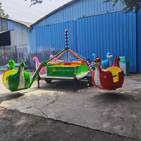 Manège portable à commande manuelle pour enfants et adultes, thème dinosaures, pour parcs d'attractions et remorques