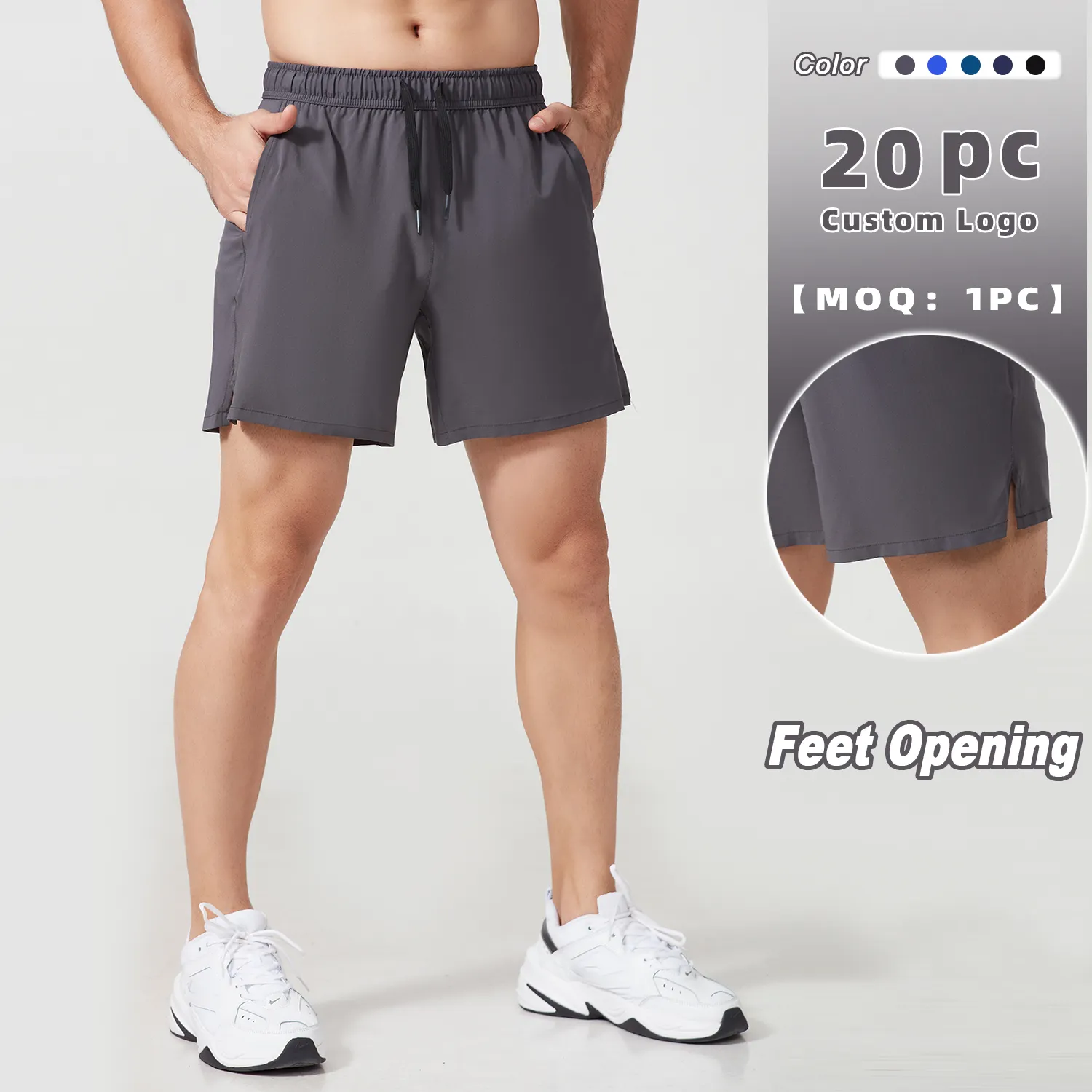 Vente en gros, cordon élastique, séchage rapide, décontracté, course à pied, entraînement, sport, Shorts pour hommes, Gym, Fitness