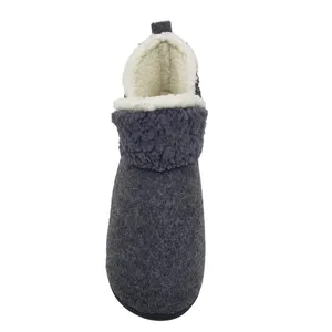 OEM Hot Selling Custom Logo Women's Comfort Winter Snow Warm Home Ankle Knitted Flet Sherpa Fleece Indoor Boots