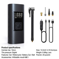 Neues Design Tragbarer Mini Digitaler Reifenfüller, Portabler Kompressor, Reifenpumpe für Auto mit Abschaltautomatik