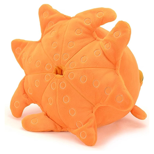 Coussin <span class=keywords><strong>peluche</strong></span> anti-stress en forme de <span class=keywords><strong>pieuvre</strong></span> orange douce et amusante, corps rond à tentacules courts, 11 pouces, pour câlins et soulagement de l'anxiété - Product Image 3