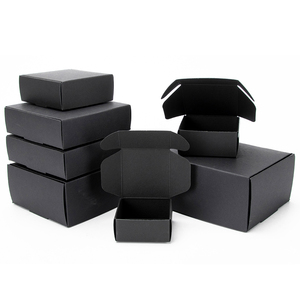 custom size logo printing Black carton Paper gift packaging box