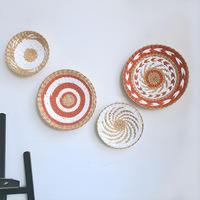 Artisanat en bambou tissé à la main, articles décoratifs pour la maison, décoration murale bohème en rotin, macramé mural