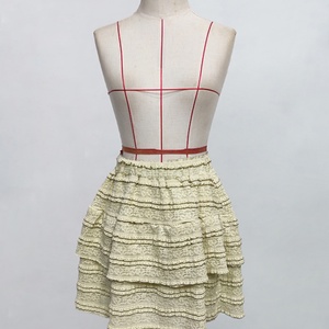 Wholesale Custom OEM/ODM Solid Color Textured Fabric <b>Ruffle</b> Hem <b>Skirt</b> Y2K Outfit <b>Mini</b> Short <b>Skirt</b> - Product Image 5