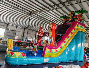 Toboggan aquatique gonflable commercial <span class=keywords><strong>Aloha</strong></span> de 21 pieds à une voie avec <span class=keywords><strong>piscine</strong></span> pour la location - Product Image 1