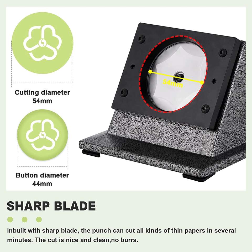 Button Paper Cutter 44mm Button Paper Cutter - 1.75 Inch Manual Circle Punch for Crafting ...