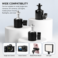 Support de caméra universel à rotule 1/4'' avec adaptateur 3/8'', rotule métallique pivotante pour DSLR, hybrides, GoPro, smartphones et anneaux lumineux