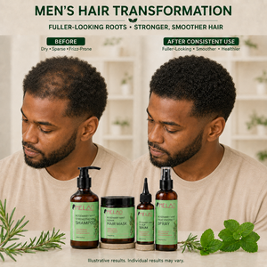 Rosemary Mint Biotin Hair Care Set 300ml Shampoo Mask Serum <b>Spray</b> Complete Hair Ritual for Curly Natural Hair care kit - Product Image 1
