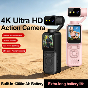 ไม้เซลฟี่ขายส่ง, กล้องแอคชั่นพกพา Gimbal 4K HD พร้อมระบบกันสั่น โฟกัสอัตโนมัติ หมุนได้ 360 องศา กล้องวิดีโอพกพาสำหรับการเดินทางกลางแจ้ง - Product Image 3