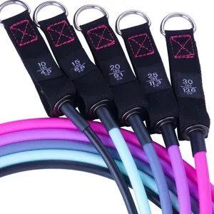 YETFUL Hot Sale Factory Fashion Workouts Strength Training Fitness Pull Rope Latex 11 Pcs Resistance Bands Set