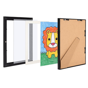 Childrens Art <b>Frame</b> <b>Black</b> Rectangle Sliding Flip Top Wall Mountable Picture <b>Frame</b> For Living Room Bedroom Study Entryway - Product Image 2