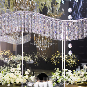 NIKA Support <span class=keywords><strong>de</strong></span> fleurs à longues vagues <span class=keywords><strong>de</strong></span> haute qualité, pendentif en cristal, pompon en métal argenté, décoration <span class=keywords><strong>de</strong></span> <span class=keywords><strong>table</strong></span> <span class=keywords><strong>de</strong></span> mariage, centre <span class=keywords><strong>de</strong></span> <span class=keywords><strong>table</strong></span> - Product Image 3