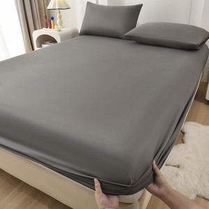Nuovo Arrivo: Coprimaterasso in Cotone Tinta Unita con Angoli Elasticizzati per Letto Singolo - Product Image 2