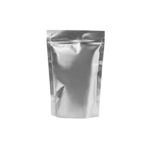 Bền vững 1kg 70microns Sliver PET/PE nhiệt niêm phong sẵn sàng trộn đơn phục vụ gói cà phê decaf gói đứng lên bao bì túi
