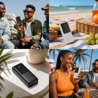 Batterie externe 10000mAh 30000mAh 22.5W à charge rapide avec port Type-C intégré, affichage LED, portable pour les voyages et la sauvegarde familiale