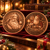 Pièces de monnaie en cuivre fin 999 de 1 oz, collection vintage personnalisée Santa Heritage, artisanat métallique, impression UV 3D, cadeau commémoratif de collection