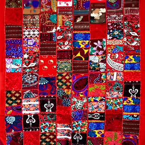 Fabriqué en Inde Alibaba Fournisseur Vibrant Rouge Kantha Tissu Coton Patchwork Couette Meilleure Qualité Collection - Product Image 1
