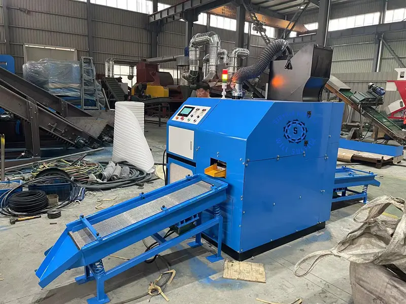 How to process a large number of waste cable wires in one time use ST-06 copper granulator and crusher recycling machine