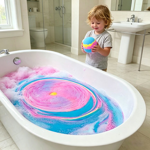 Bombes de bain colorées personnalisées en spirale OEM ODM Marque privée Effervescentes pour enfants avec jouets à l'intérieur Parfumées Hydratantes Mousse riche - Product Image 1