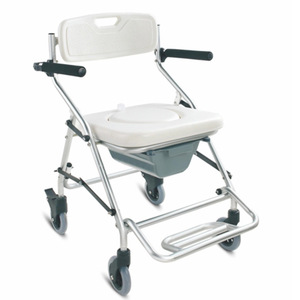 Chaise de toilette portable Foshan Oriental FS7964L-W5 avec roulettes, pour usage hospitalier, design en plastique facile à nettoyer - Product Image 1