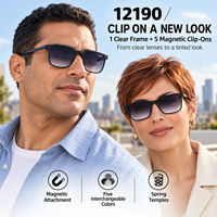 COOCHE Lunettes de soleil magnétiques 5-en-1 à clipser, verres polarisés TAC UV400, monture complète, fabricant d'optiques