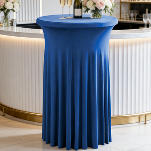 Nappe Ronde Lavable en <span class=keywords><strong>Tissu</strong></span> Polyester en Gros – Housses de Table Rondes en <span class=keywords><strong>Lin</strong></span> pour Événements - Product Image 4