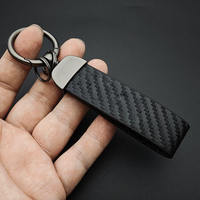 Porte-clés personnalisé avec logo de voiture en cuir et fibre de carbone pour BMW Audi Mercedes VW Honda Toyota Nissan Land Rover Mazda Hyundai