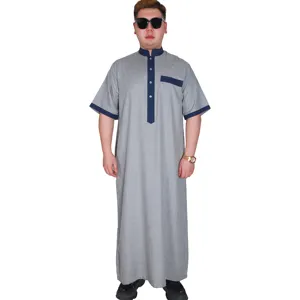 공장 직접 판매 고품질 새로운 디자인 패션 Thobe 이슬람 남성 의류 가운 카타르 스타일 Thawb jubbah